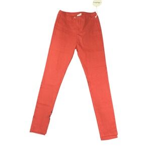 Alythea Pants Womens Large Red Skinny Stretch Casual High Rise Back Pockets